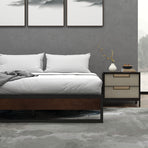 Sorrento Metal and Wood bed base - Double-1951134902615412739