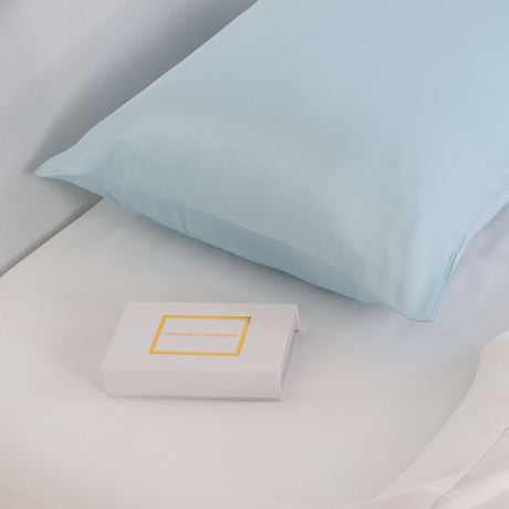 Pure Silk Pillow Case by Royal Comfort (Single Pack) - Soft Blue-1951134816229527554