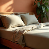 Royal Comfort Blended Bamboo Sheet Oatmeal - Queen - Front View