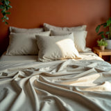 Royal Comfort Blended Bamboo Sheet Oatmeal - Queen - Side View
