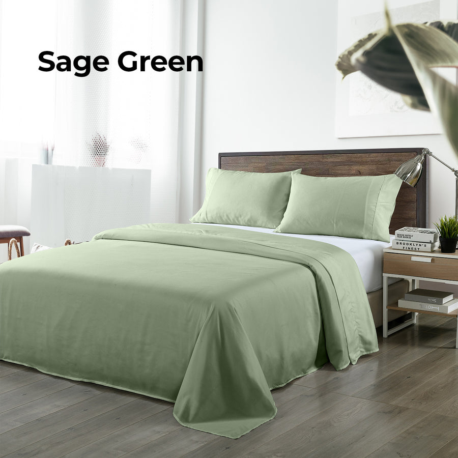 Royal Comfort Blended Bamboo Sheet Set Sage Green - King-1951134882432421892