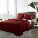 Royal Comfort Blended Bamboo Sheet Set Malaga Wine - King - 45-Degree Angle
