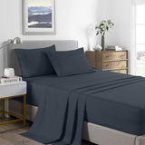 Royal Comfort Bamboo Cooling 2000TC Sheet Set Double - Charcoal - 45-Degree Angle