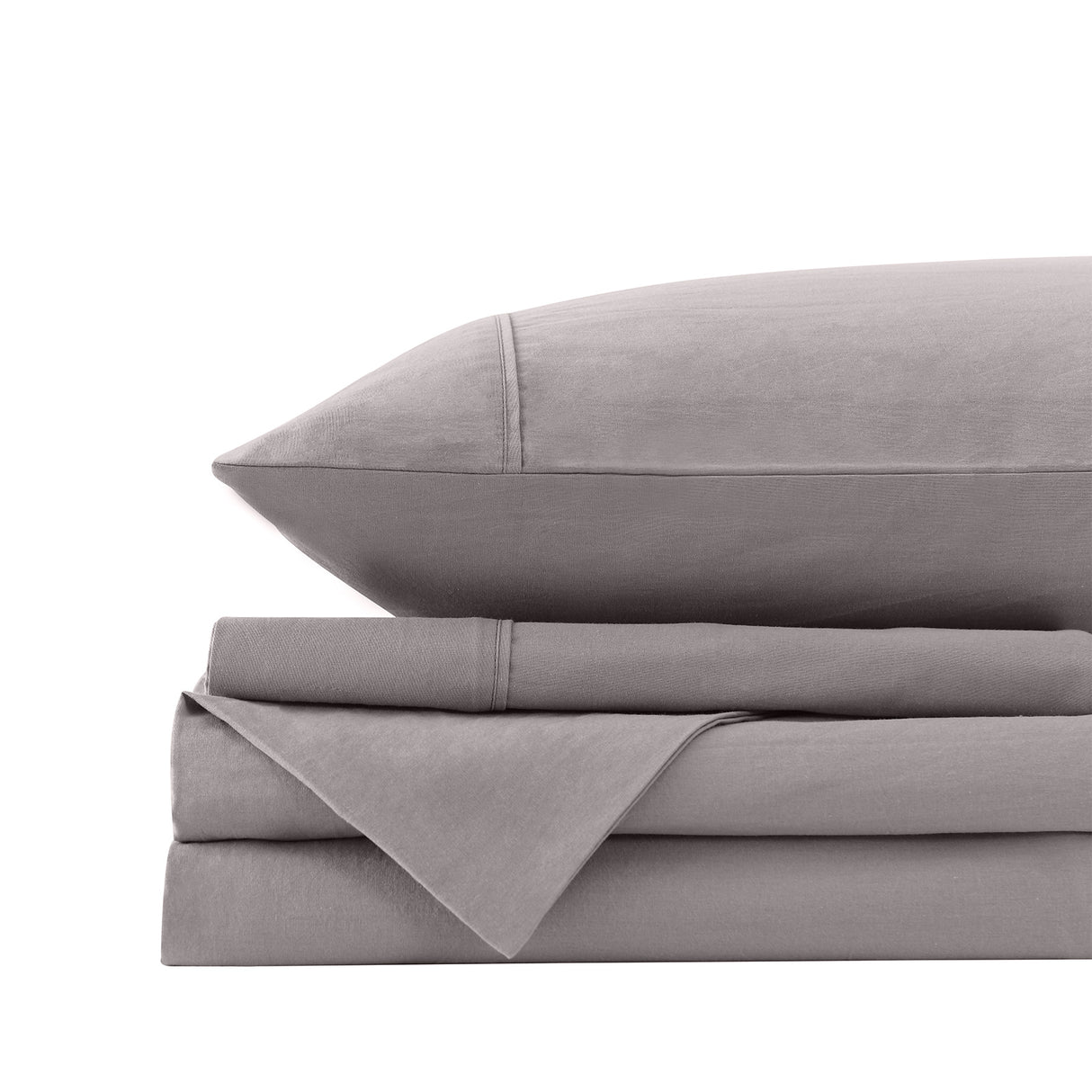 Royal Comfort Vintage Washed 100 % Cotton Sheet Set Single - Grey-1951134887218122757