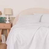 Royal Comfort Vintage Washed 100 % Cotton Sheet Set Double - White