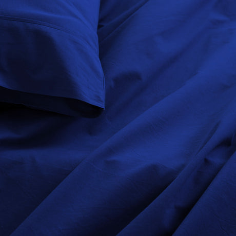Royal Comfort Vintage Washed 100 % Cotton Sheet Set Double - Royal Blue-1951134887813713923