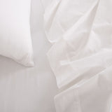 Royal Comfort Vintage Washed 100% Cotton Sheet Set Queen - White - Close-Up Angle