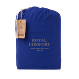 Royal Comfort Vintage Washed 100% Cotton Sheet Set Queen - Royal Blue - Side View