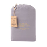 Royal Comfort Vintage Washed 100% Cotton Sheet Set Queen - Grey - Side View