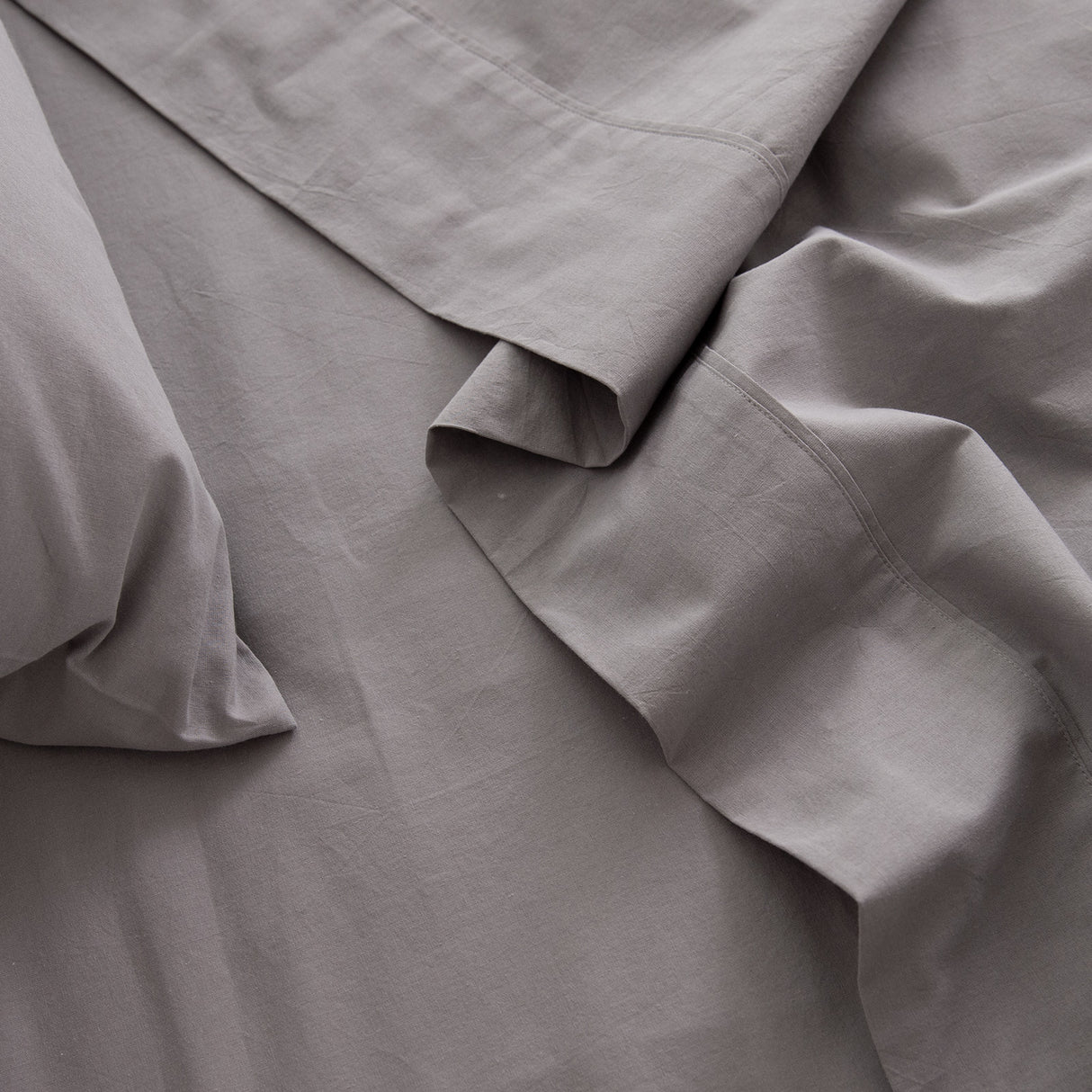 Royal Comfort Vintage Washed 100% Cotton Sheet Set Queen - Grey-1951134889311080453