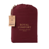 Royal Comfort Vintage Washed 100% Cotton Sheet Set Queen- Mulled Wine - Side View