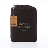Royal Comfort Vintage Washed 100% Cotton Sheet Set King - Charcoal - Close-Up Angle