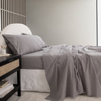 Royal Comfort Vintage Washed 100% Cotton Sheet Set King - Grey-1951134890225438722