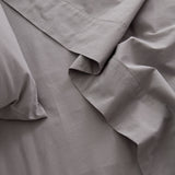 Royal Comfort Vintage Washed 100% Cotton Sheet Set King - Grey - Top-Down View