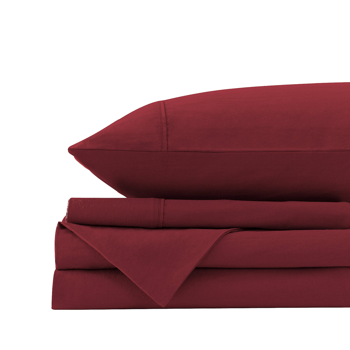Royal Comfort Vintage Washed 100% Cotton Sheet Set King- Mulled Wine-1951134890414182405