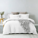 Royal Comfort Vintage Washed 100 % Cotton Quilt Cover Set Double - White-1951134831840727040