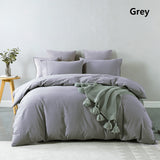 Royal Comfort Vintage Washed 100 % Cotton Quilt Cover Set Double - Grey-1951134832021082116