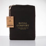 Royal Comfort Vintage Washed 100 % Cotton Quilt Cover Set Queen - Charcoal-1951134833111601154