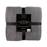 Royal Comfort Plush Dark Grey Blanket - Front View