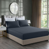 Royal Comfort Bamboo Cooling 2000TC 3-Piece Combo Set -Double-Charcoal - Top-Down View