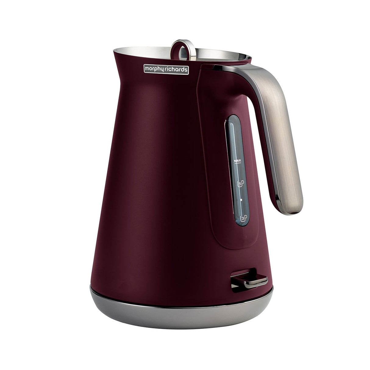 Morphy Richards 1.5L Aspect Black Chrome Kettle - Maroon