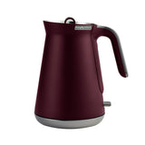 Morphy Richards 1.5L Aspect Black Chrome Kettle - Maroon - Front View