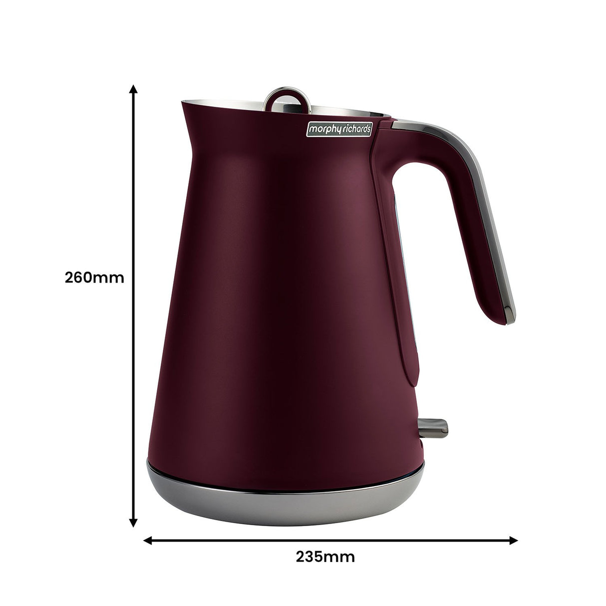 Morphy Richards 1.5L Aspect Black Chrome Kettle - Maroon