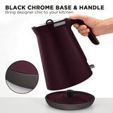 Morphy Richards 1.5L Aspect Black Chrome Kettle - Maroon