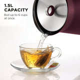 Morphy Richards 1.5L Aspect Black Chrome Kettle - Maroon