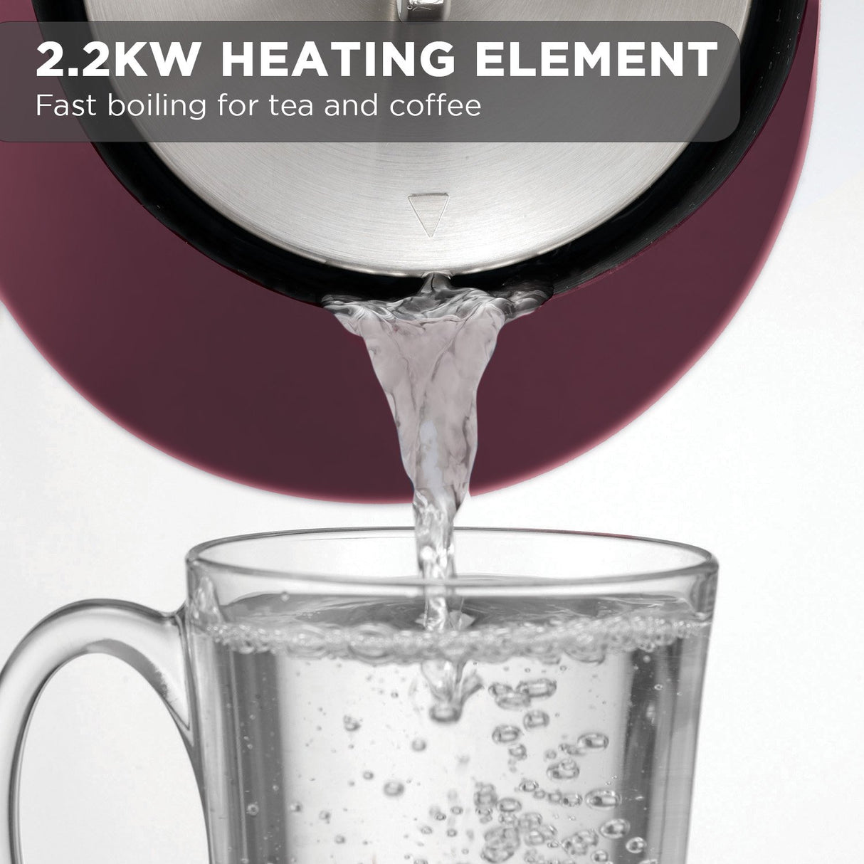 Morphy Richards 1.5L Aspect Black Chrome Kettle - Maroon
