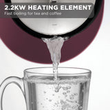 Morphy Richards 1.5L Aspect Black Chrome Kettle - Maroon