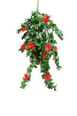 Hanging Red Rose Stem UV 85cm - Front View