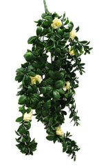 Hanging White Rose Stem UV 85cm - Front View