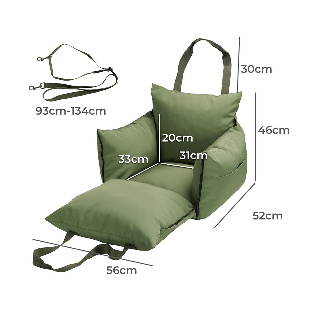 PaWz Dog Car Seat Booster Belt Green-2018816811847520258