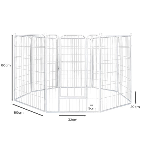 PaWz 8 Panel 32'' Pet Dog Playpen Puppy White 2.5kg Mackerel & Lamb-2018816894563389442