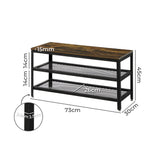 Levede 3-Tier Shoe Rack Bench Storage Cabinet 73cm-2006733143813525506