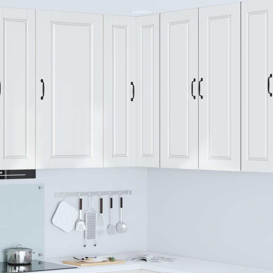 Wall Corner Cabinet PORTO High Gloss White 57 x 57 x 100 cm