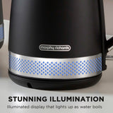 Morphy Richards 1.7L Illumination Jug Kettle - Black - 45-Degree Angle