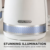 Morphy Richards 1.7L Illumination Jug Kettle - White - 45-Degree Angle