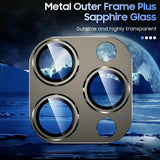 Metal Camera Protector For IPhone 16promax 16pro 16 15 Pro Max 14 Plus Alloy Case Back Lens Tempered Glass Cover Protective Cap - Extra Image