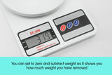Digital Kitchen Scales 10kg / 1gm Electronic Food Scale - Top-Down View