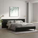 Wall Headboard Black 240 cm Engineered Wood - Front View