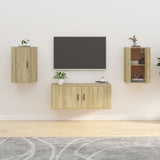 Wall Mounted TV Cabinets 2 pcs Sonoma Oak 40x34.5x60 cm - Front View
