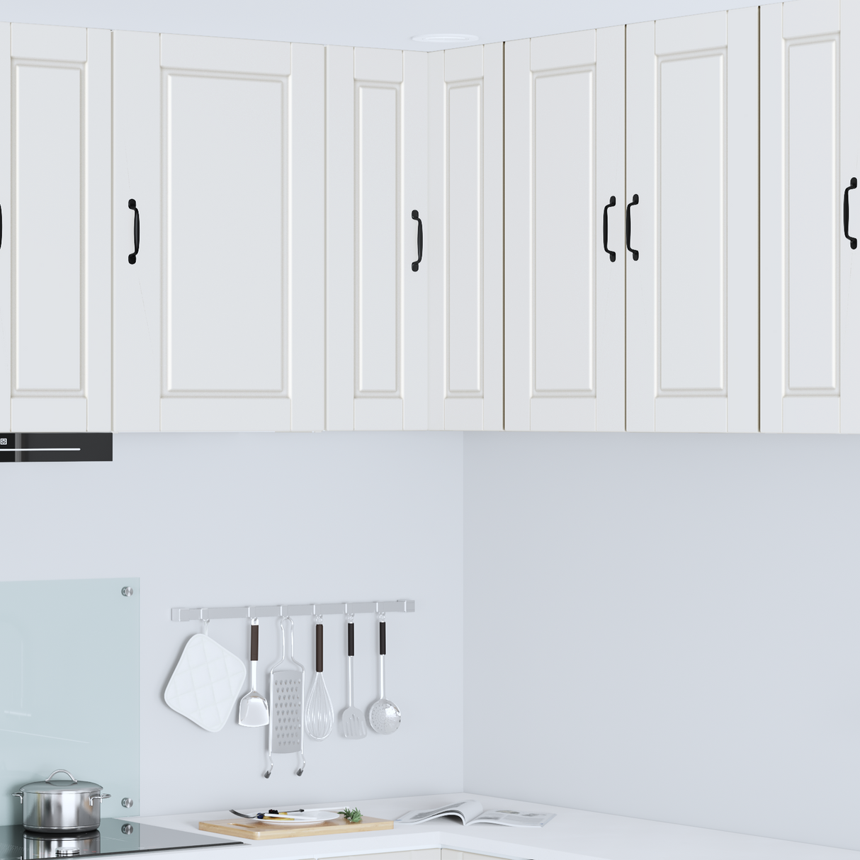 Wall Corner Cabinet PORTO White 57 x 57 x 80 cm Engineered Wood