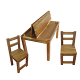 Hardwood study desk and 2 standard chairs - Side View