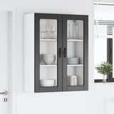 Wall Glass Cabinet LUCCA Black 80 x 31 x 100 cm Engineered Wood