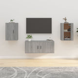 Wall Mounted TV Cabinets 2 pcs Grey Sonoma 40x34.5x60 cm - Front View