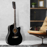 Karrera 12-String Acoustic Guitar with EQ - Black - Extra Image