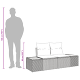 Garden Sofa Black 184 x 62 x 85cm Poly Rattan - Rear View