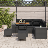 Garden Sofa Set with Cushion 8 pcs Black Poly Rattan